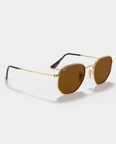 Ray-Ban - Hexagonal - Arista Gold with Brown Lens Sunglasses Ray-Ban