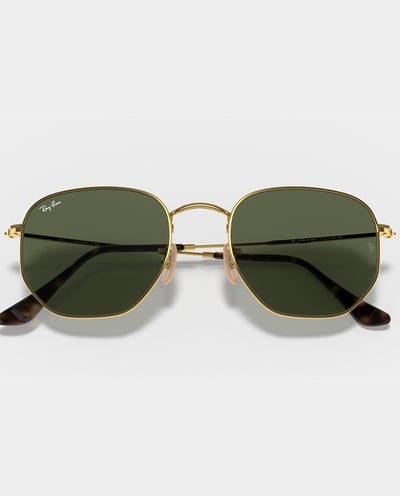 Ray-Ban - Hexagonal - Arista Gold with Green Lens Sunglasses Ray-Ban