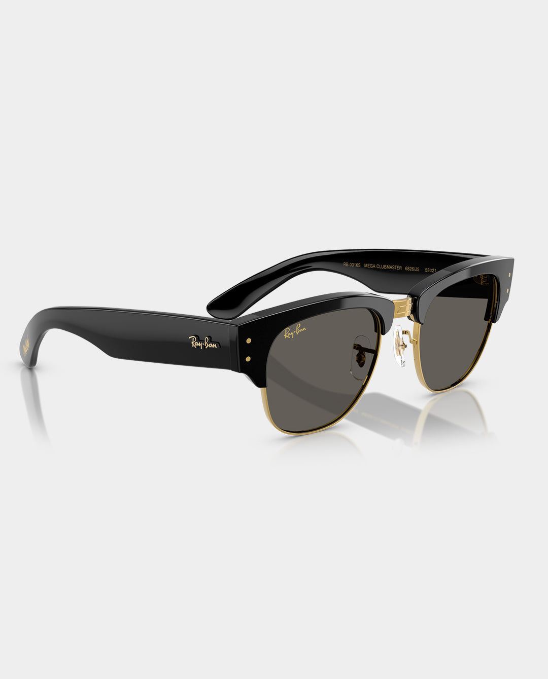 Ray-Ban - Mega Clubmaster - Black/Gold with Ultra Black Lens Sunglasses Ray-Ban