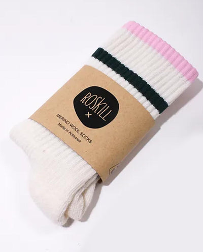 Roskill Supply Co - Bike Socks - White/Pink Socks Roskill Supply Co   
