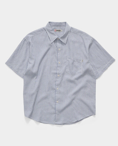 S/Double - James Stripe SS Shirt - Blue Stripe Shirts S/Double