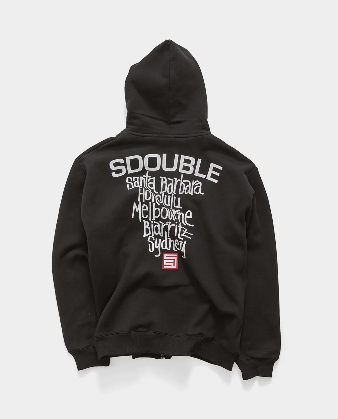 S/Double - Cities Zip-Thru Hood - Black Hoodies S/Double