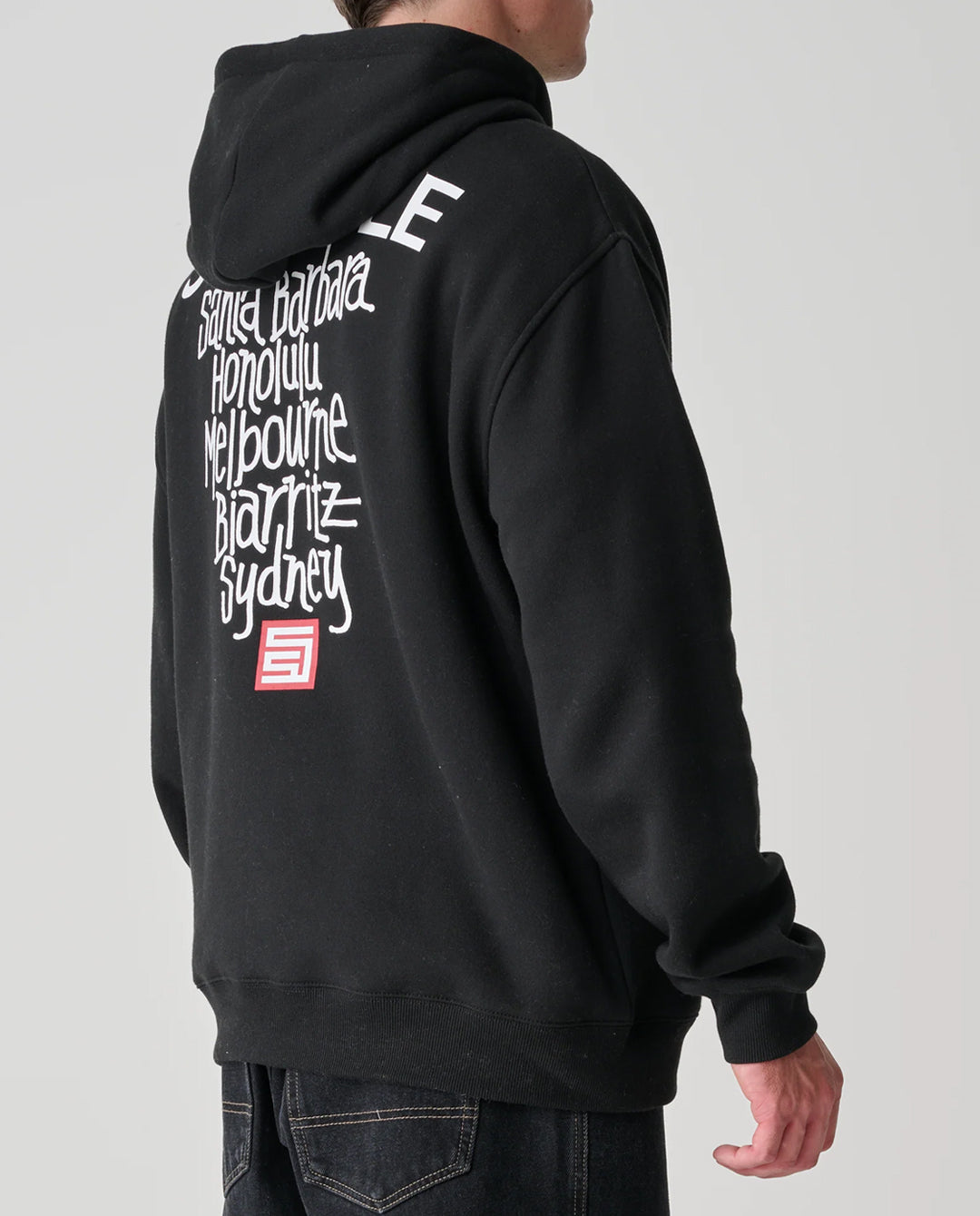 S/Double - Cities Zip-Thru Hood - Black Hoodies S/Double