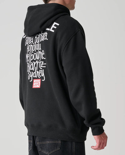 S/Double - Cities Zip-Thru Hood - Black Hoodies S/Double