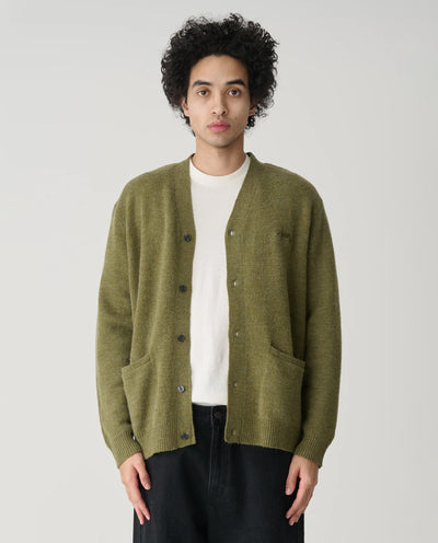 S/Double - Knit Script Cardigan - Olive Crewneck S/Double
