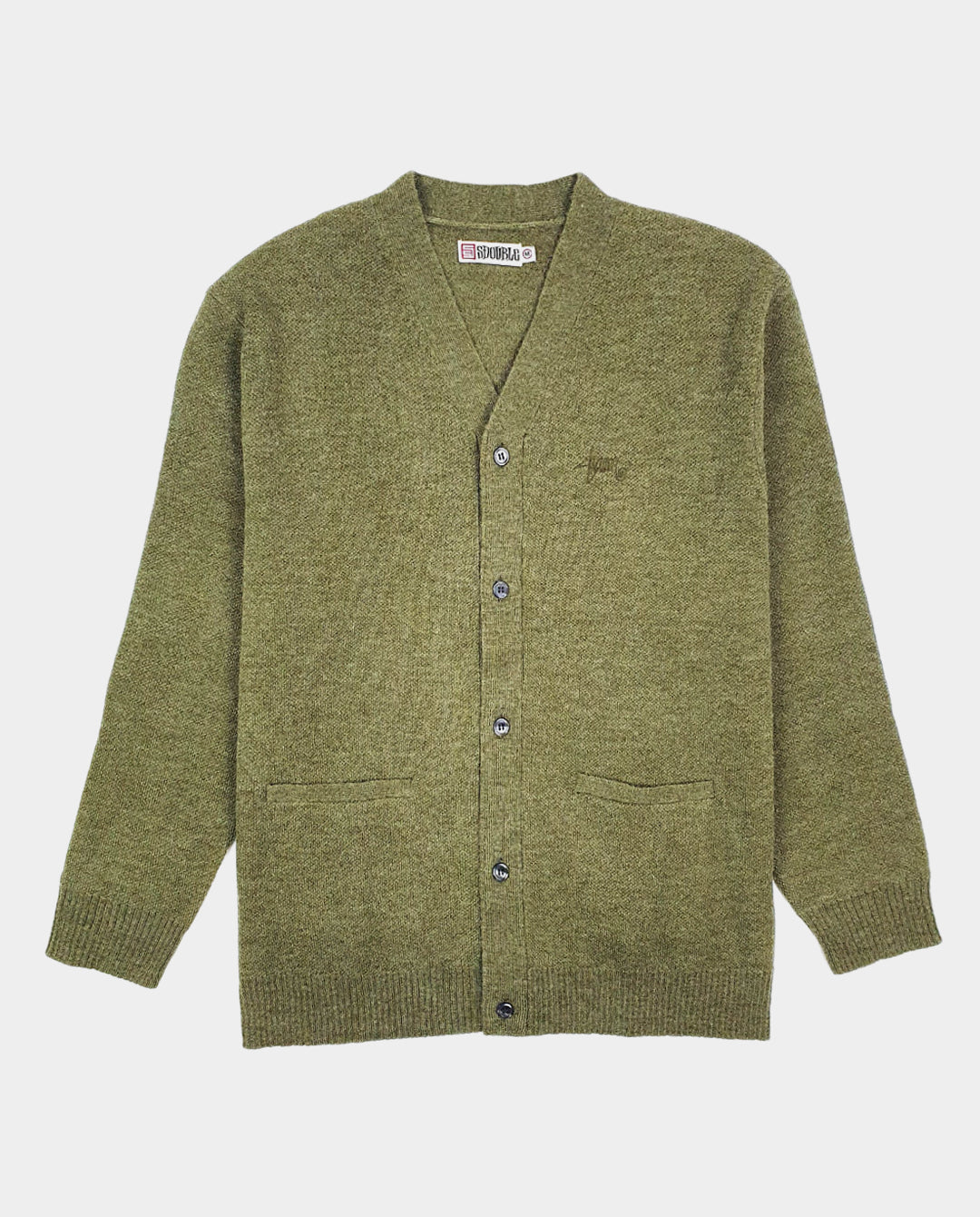 S/Double - Knit Script Cardigan - Olive Crewneck S/Double