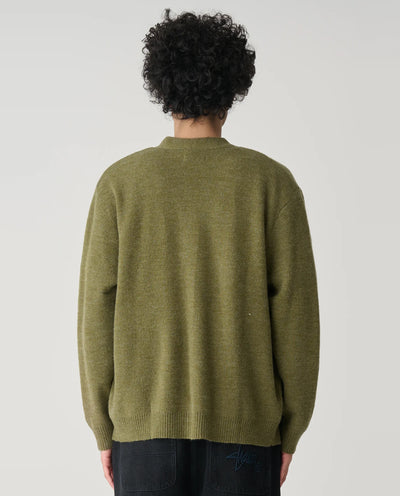 S/Double - Knit Script Cardigan - Olive Crewneck S/Double