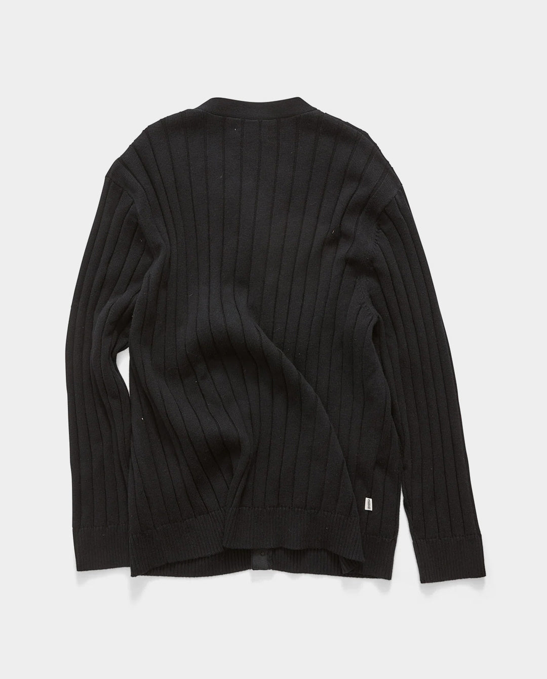 S/Double - Big Rib Knit Cardigan - Black Crewneck S/Double