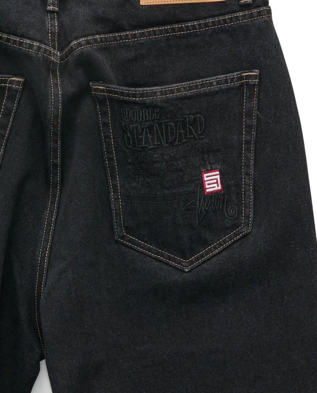 S/Double - Embroidered 5 Pocket Short - Black Wash Shorts S/Double