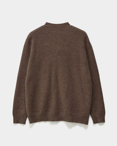 S/Double - Knit Script Cardigan - Chocolate Crewneck S/Double