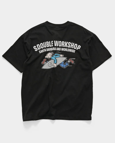 S/Double - Running Man T-Shirt - Black T-Shirts S/Double