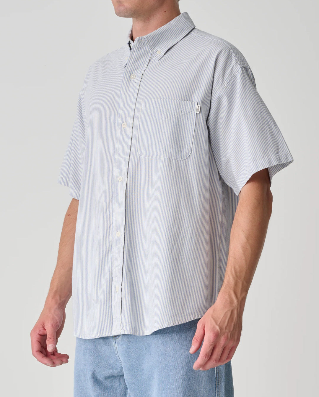 S/Double - Striped SS Shirt - Blue/White Shirts S/Double