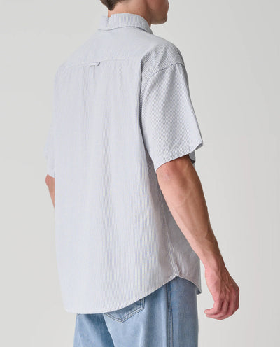 S/Double - Striped SS Shirt - Blue/White Shirts S/Double
