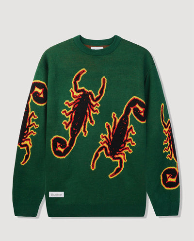 Butter Goods - Scorpion Knitted Sweater - Forest Green