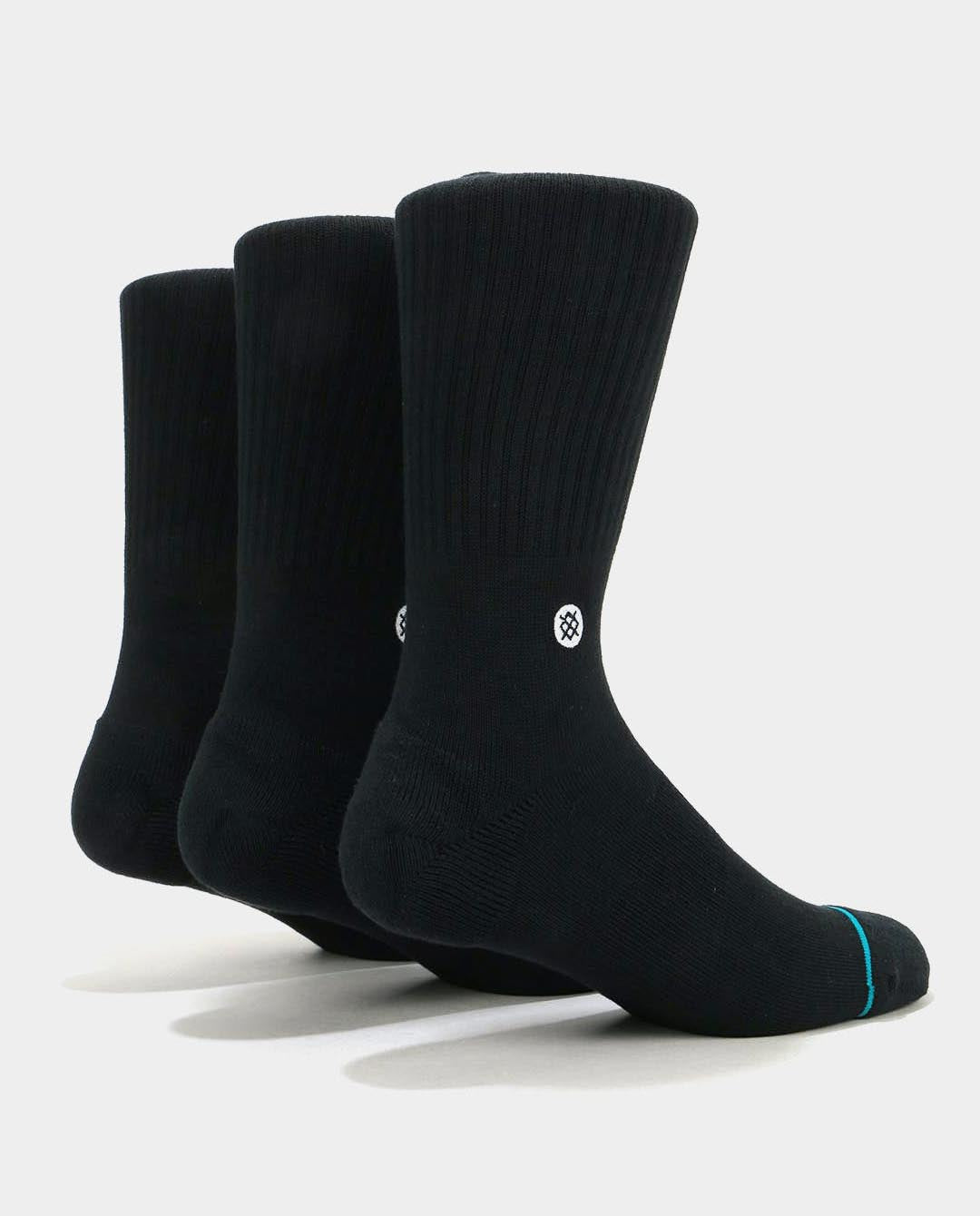 Stance - Icon 3pk Crew Sock - Black Socks Stance   