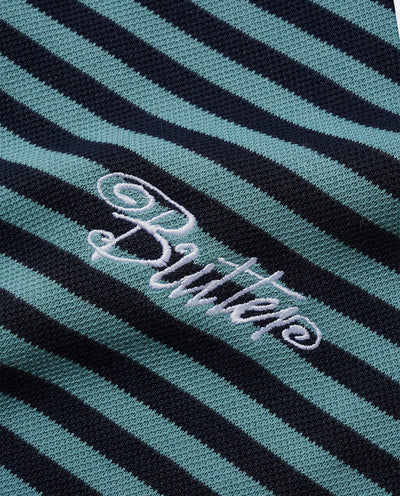 Butter Goods - Stripe Polo Shirt - Navy/Marine Shirts Butter Goods