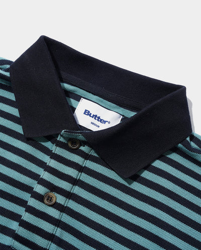 Butter Goods - Stripe Polo Shirt - Navy/Marine Shirts Butter Goods