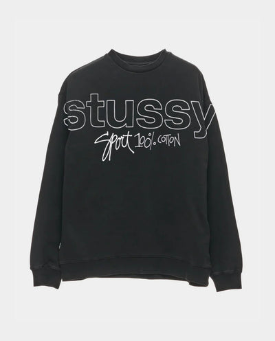 Stussy - Sport 100 Fleece Crew - Pigment Black