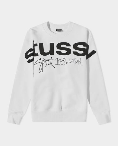 Stussy - Sport 100 Fleece Crew - Pigment White