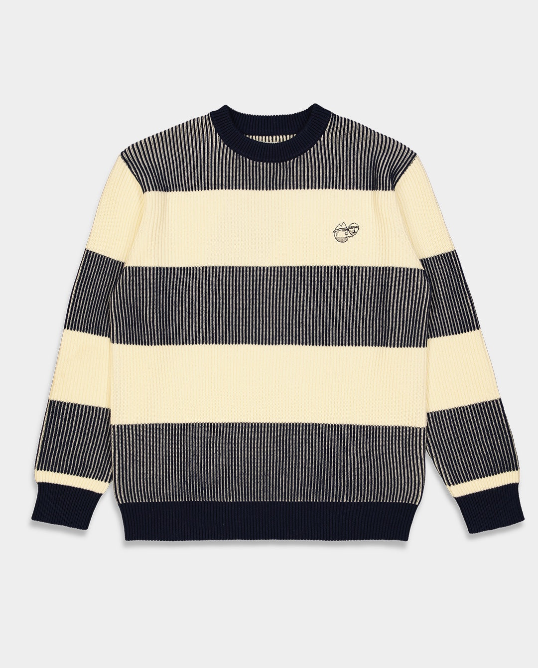 The Loose Company - Pssst Knitted Sweater - Navy/White Crewneck The Loose Company