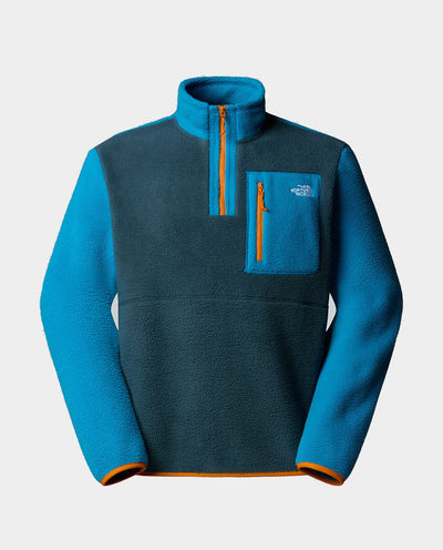 The North Face - Men’s Yumiori Quarter Zip Fleece - Deep Cypress/Agate Blue/Agate Orange fleece The North Face
