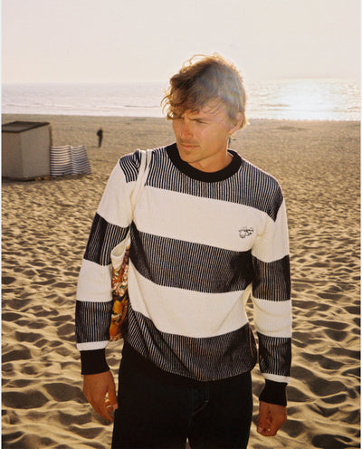The Loose Company - Pssst Knitted Sweater - Navy/White Crewneck The Loose Company