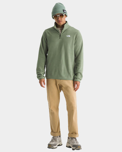 The North Face - Men’s Glacier Fleece Quarter-Zip Jacket - Bark Mist fleece The North Face