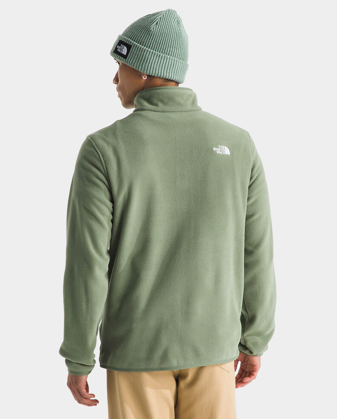 The North Face - Men’s Glacier Fleece Quarter-Zip Jacket - Bark Mist fleece The North Face