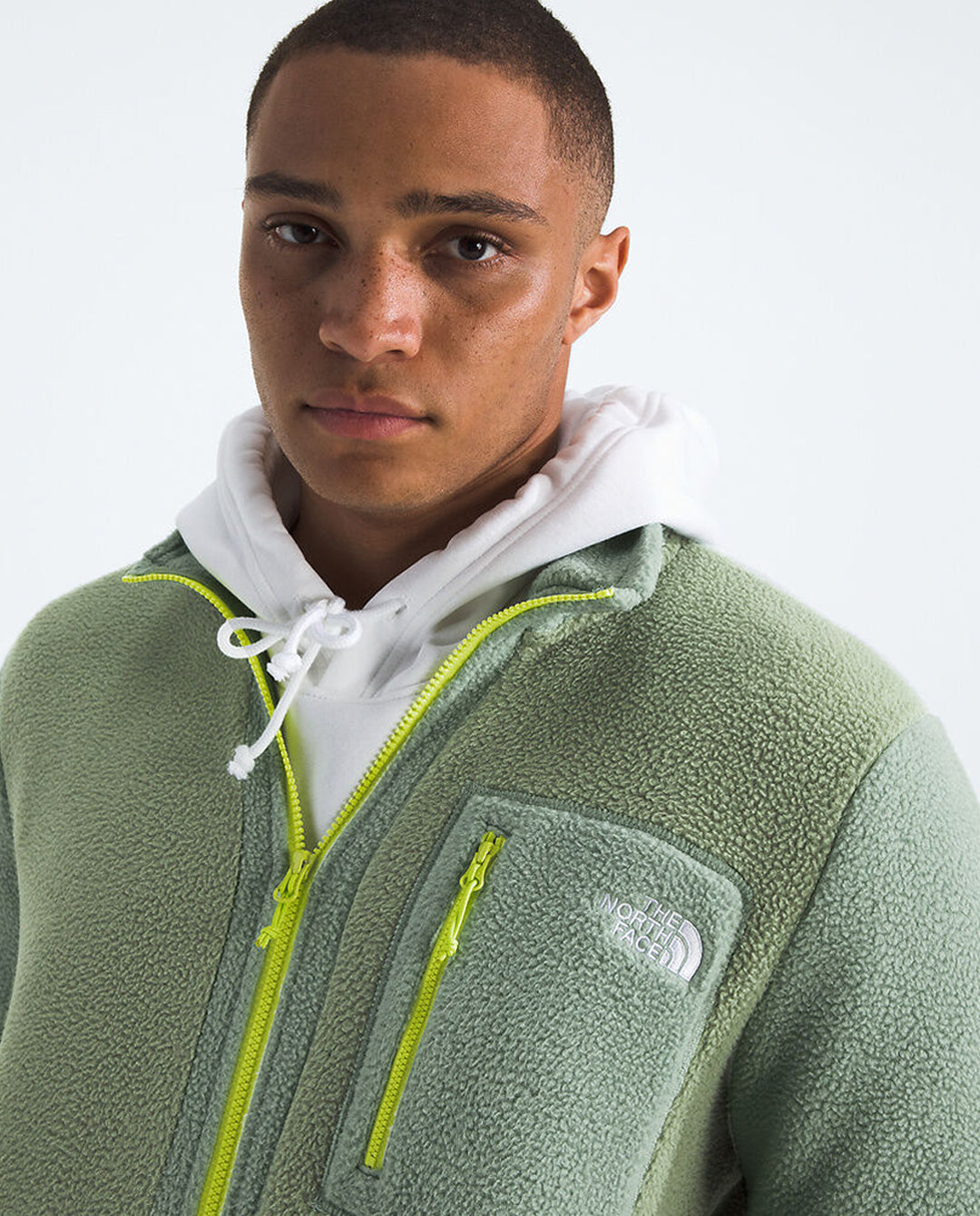 The North Face - Men's Yumiori Full Zip Fleece - Bark Mist/Slate Moss/Fizz Lime fleece The North Face