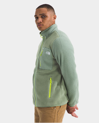 The North Face - Men's Yumiori Full Zip Fleece - Bark Mist/Slate Moss/Fizz Lime fleece The North Face