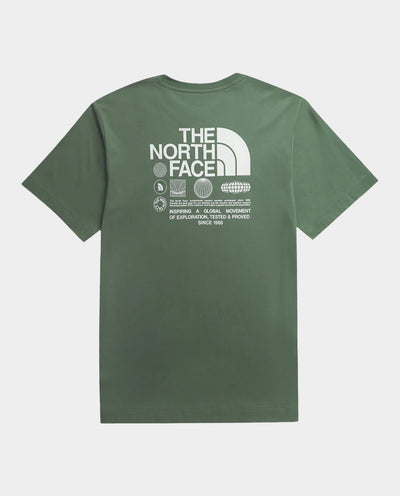 The North Face - Relax Brand Globe T-Shirt - Duck Green T-Shirts The North Face