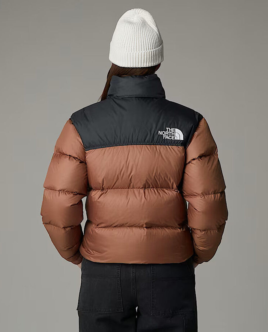 Brown The North Face Cropped Nuptse Jacket Damen North Face 1996