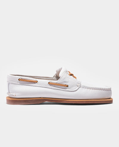Timberland - Classic 2-Eye Boat Shoe - White Full Grain Shoes Timberland