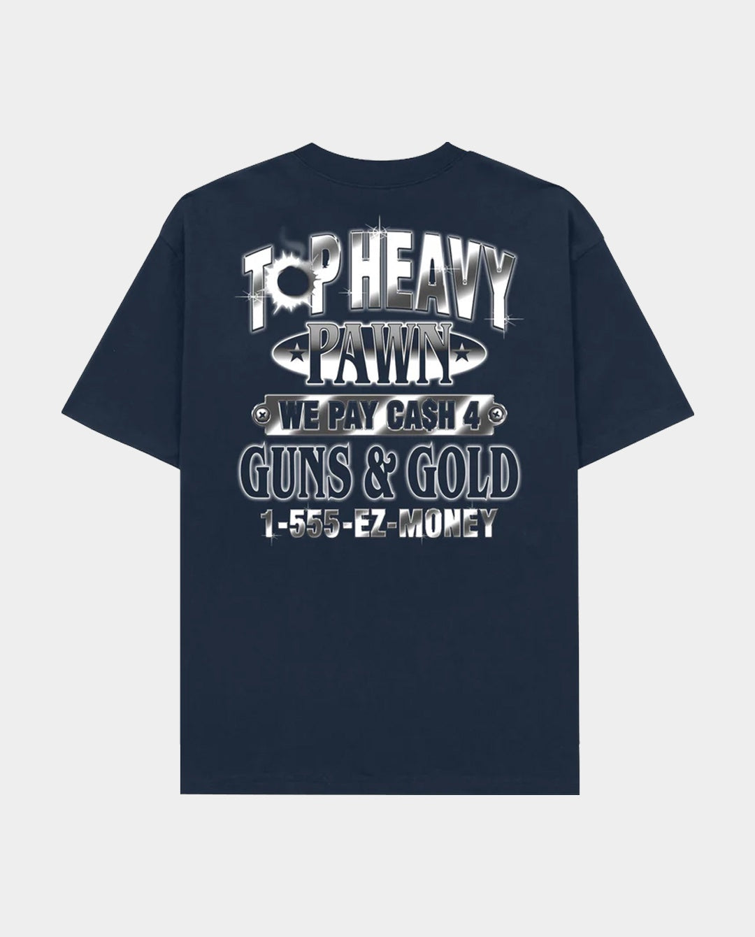 Top Heavy - Pawned T-Shirt - Navy T-Shirts Top Heavy