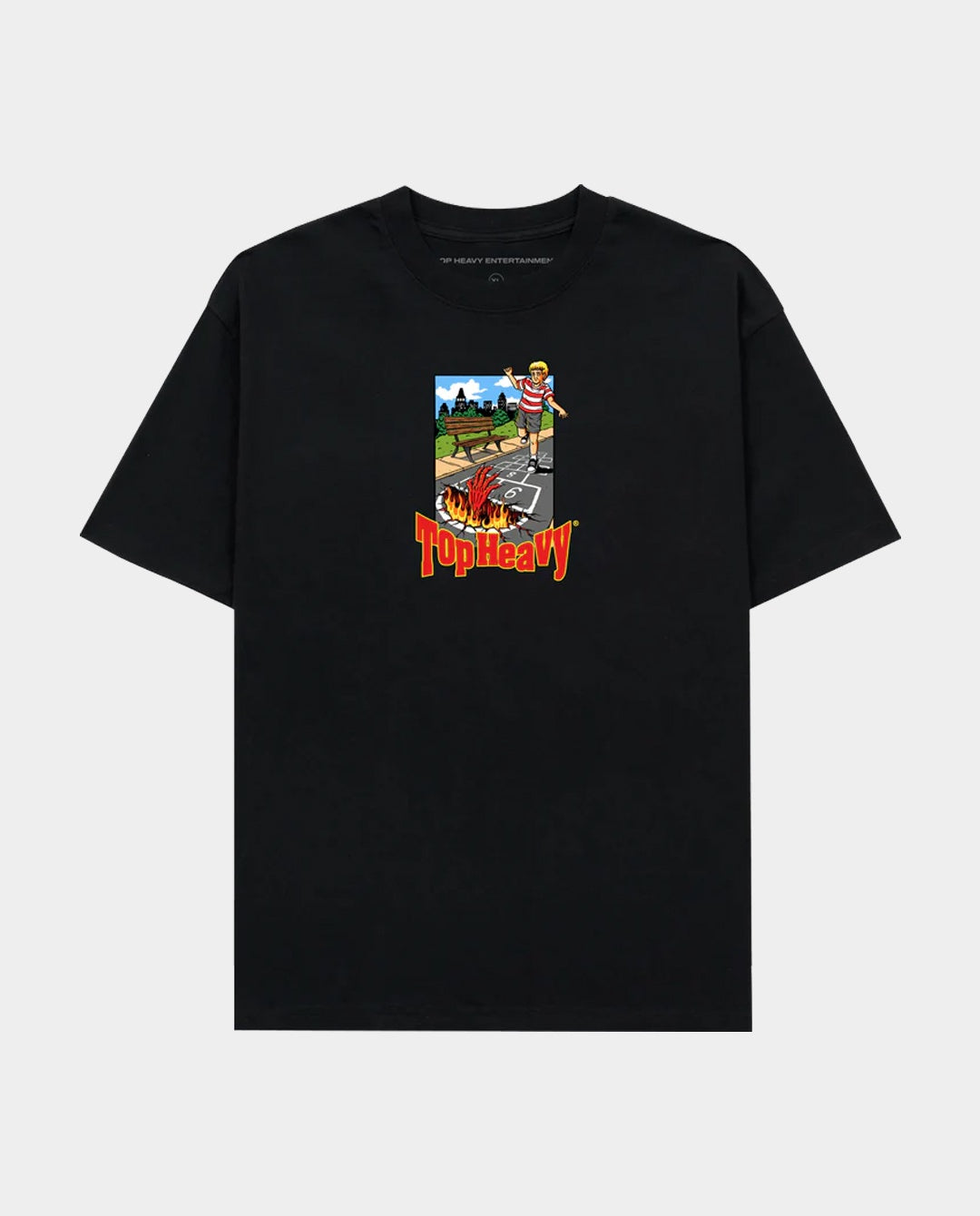 Top Heavy - Hopscotch T-Shirt - Black T-Shirts Top Heavy