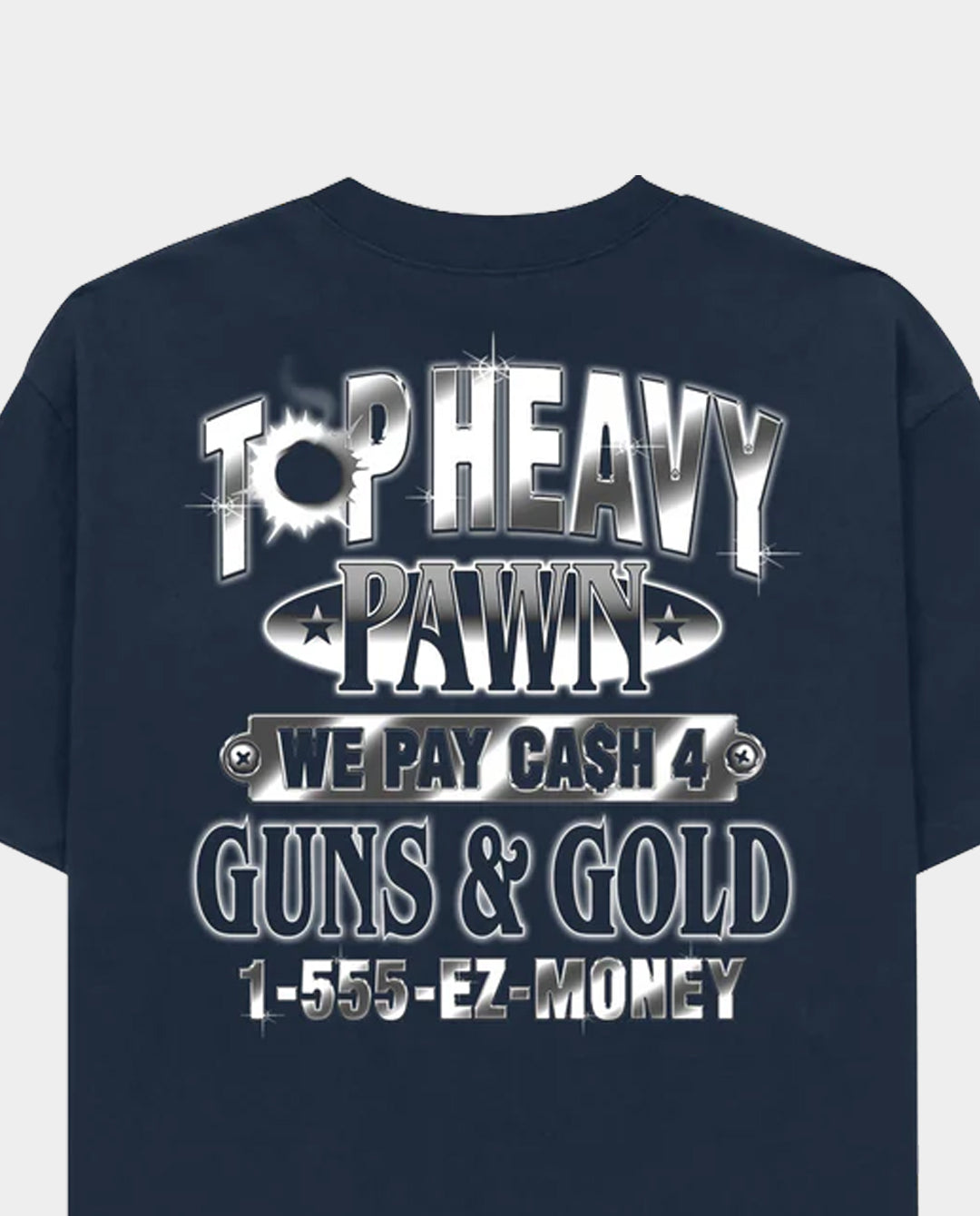 Top Heavy - Pawned T-Shirt - Navy T-Shirts Top Heavy