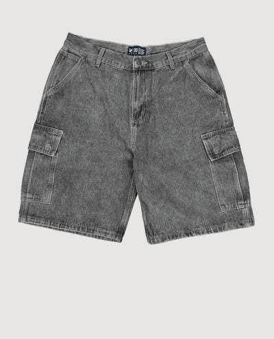 Vic - Cargo Jean Shorts - Grey Stone 