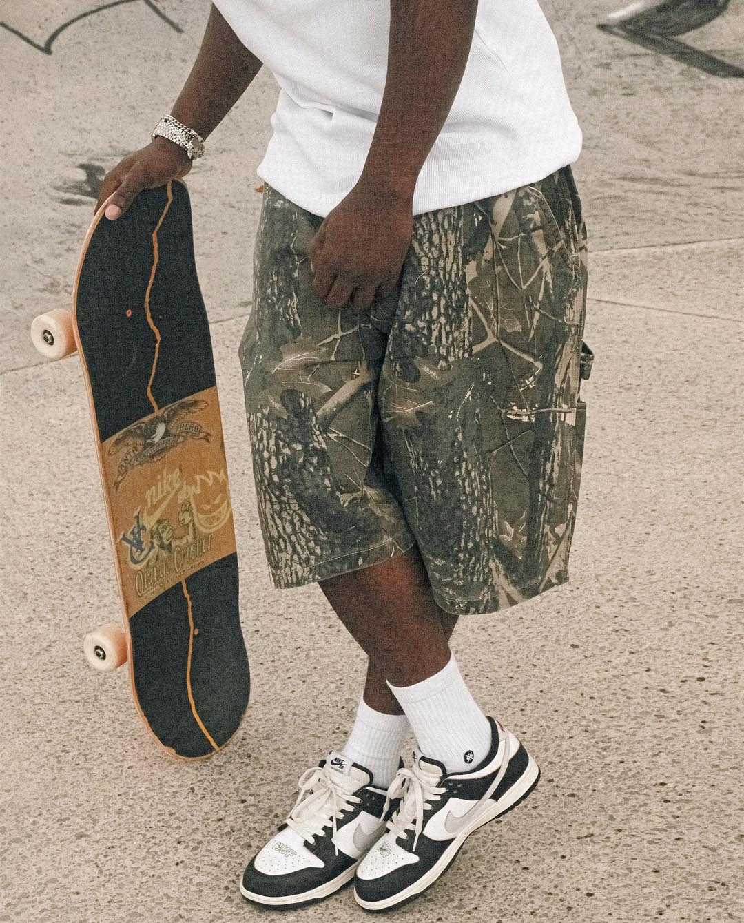 Vic Baggy Carpenter Shorts in Camo FallenFront NZ Afterpay