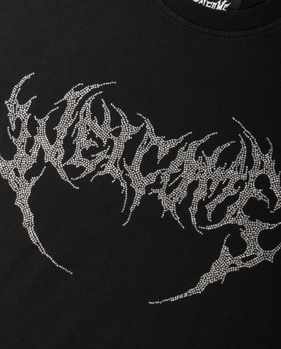 Welcome - Glam Fang Garment Dyed Knit T-Shirt - Black T-Shirts Welcome