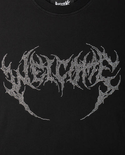Welcome - Glam Fang Garment Dyed Knit T-Shirt - Black T-Shirts Welcome