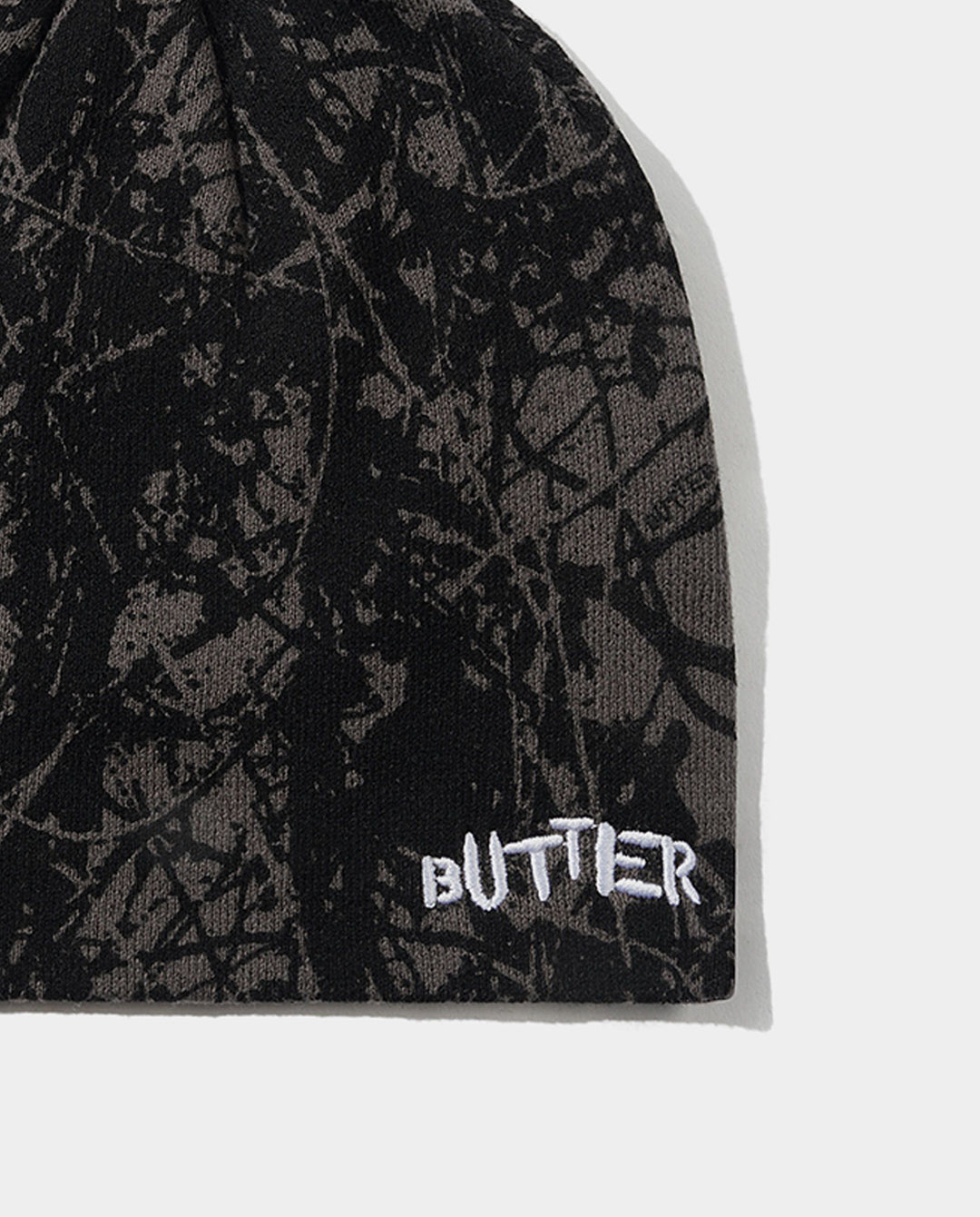 Butter Goods - Woods Camo Skull Beanie - Black Beanie Butter Goods