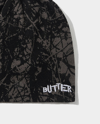 Butter Goods - Woods Camo Skull Beanie - Black Beanie Butter Goods