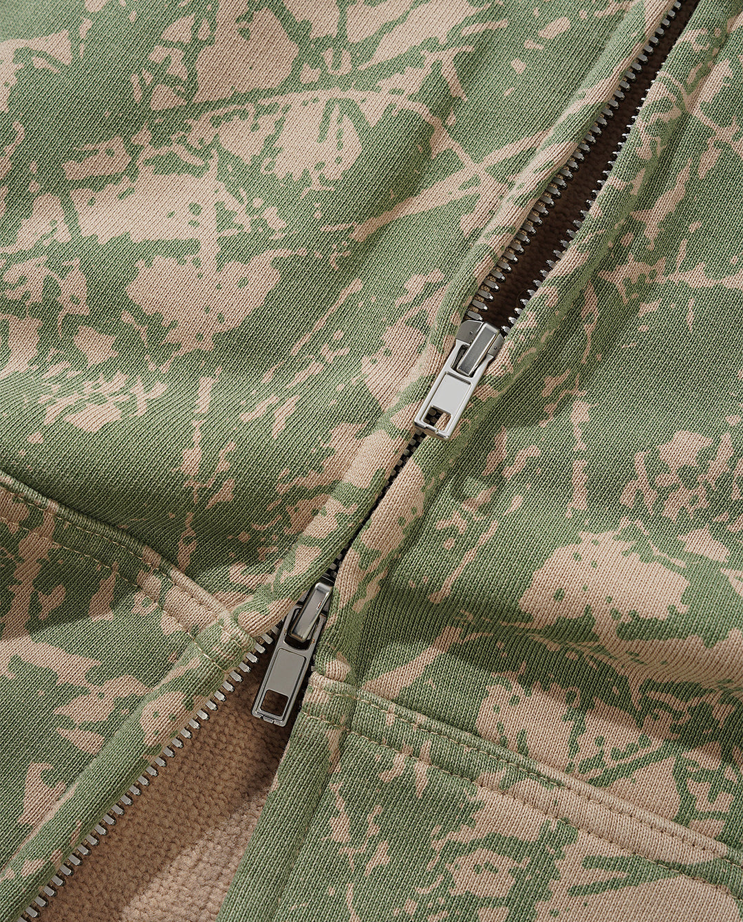 Butter Goods - Woods Camo Zip-Thru Hoodie - Washed Sage Hoodies Butter Goods