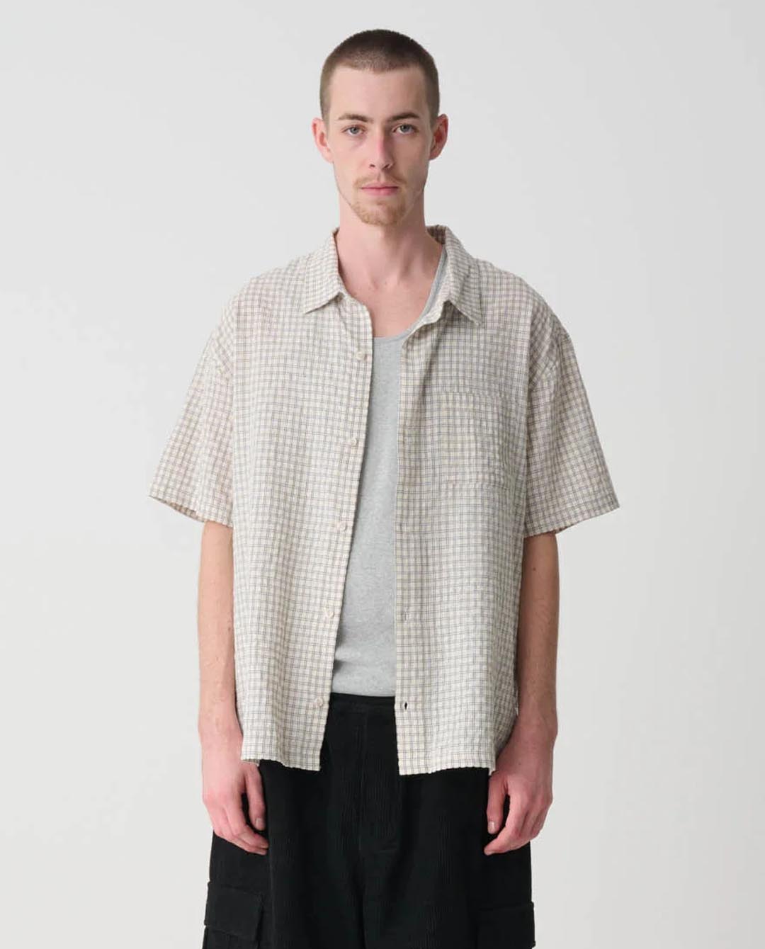 XLarge Half Check Shirt in Off White | FallenFront | Afterpay