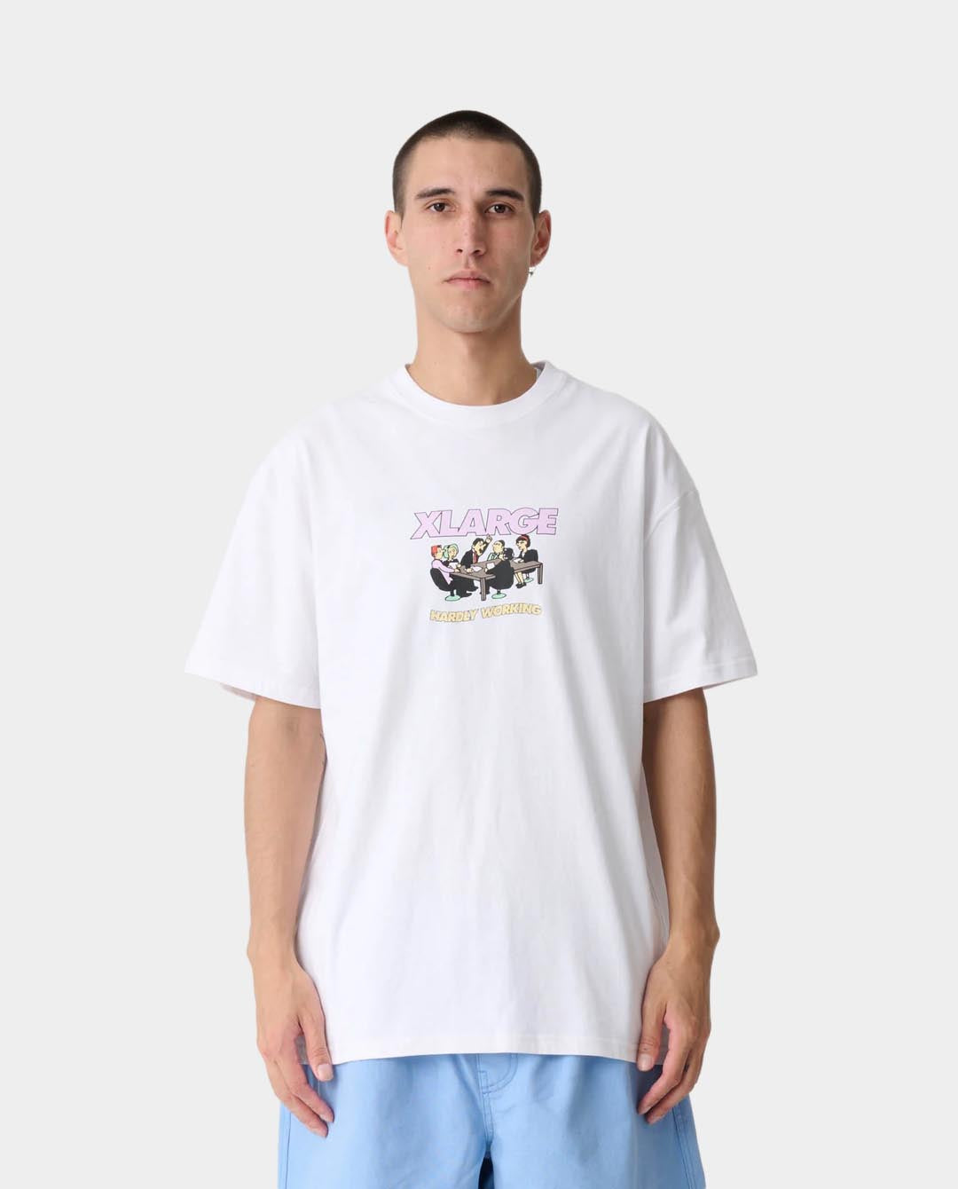 XLarge - Hardly Working T-Shirt - White T-Shirts Xlarge   