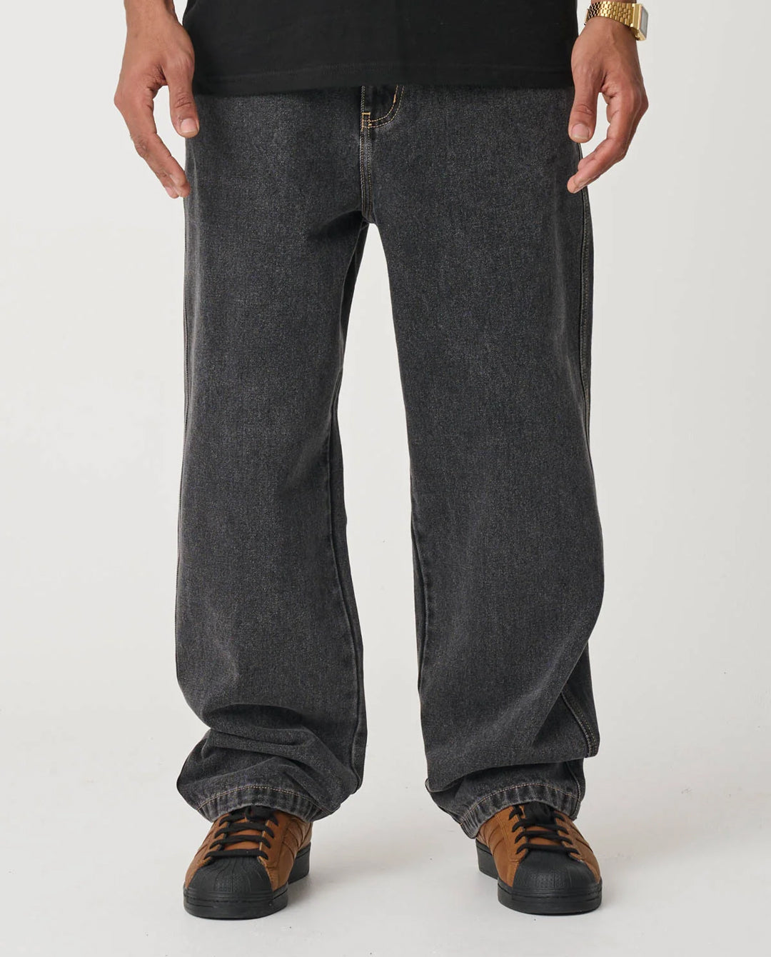 XLarge - Baggy Bull Denim 91 Pant - Washed Black Pants Xlarge