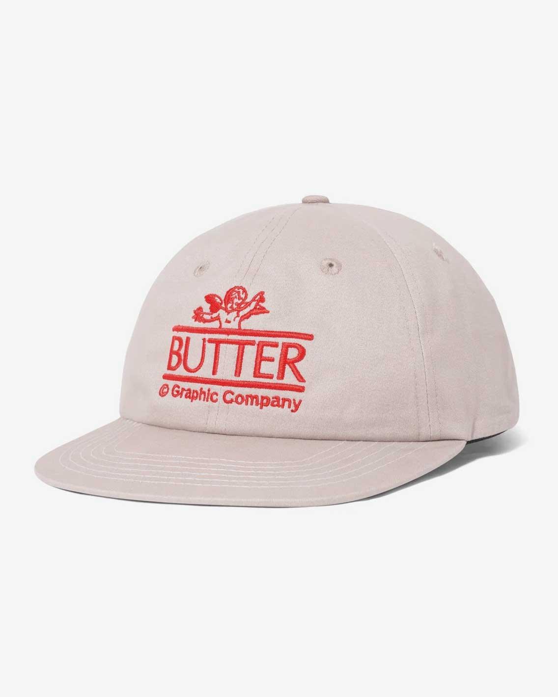 Butter Goods Cherub 6 Panel Cap in Khaki | FallenFront