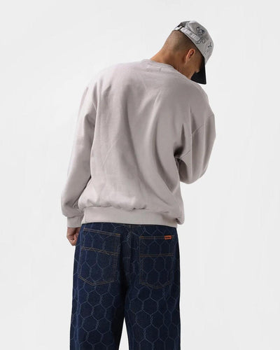 Butter Goods - Embossed Logo Crewneck - Cement Crewneck Butter Goods   