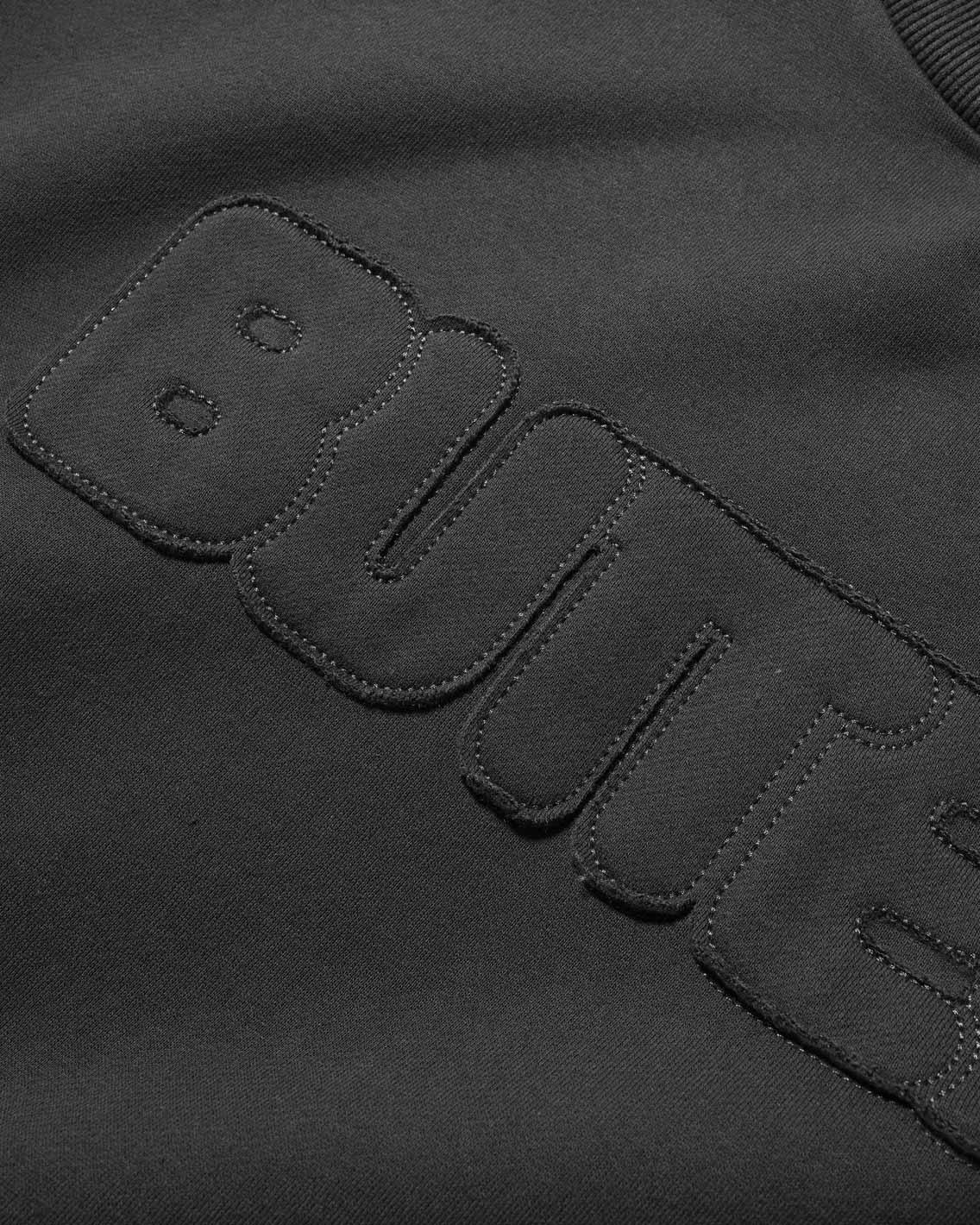 Butter Goods - Fabric Applique Crewneck - Washed Black Crewneck Butter Goods   