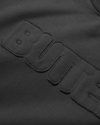 Butter Goods - Fabric Applique Crewneck - Washed Black Crewneck Butter Goods   